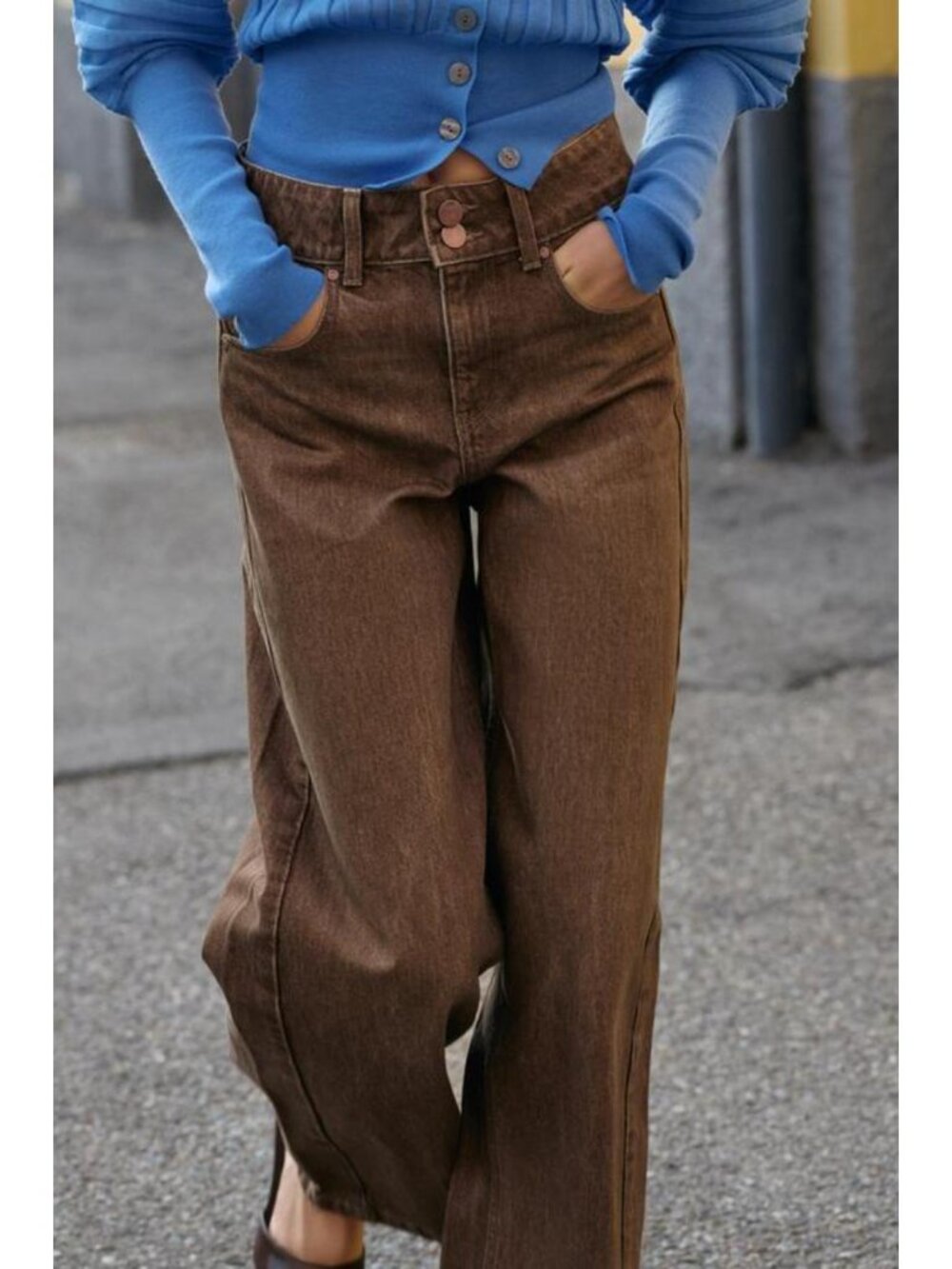 ZARA Z1975 MID-RISE WIDE LEG JEANS - Picture 4 of 9